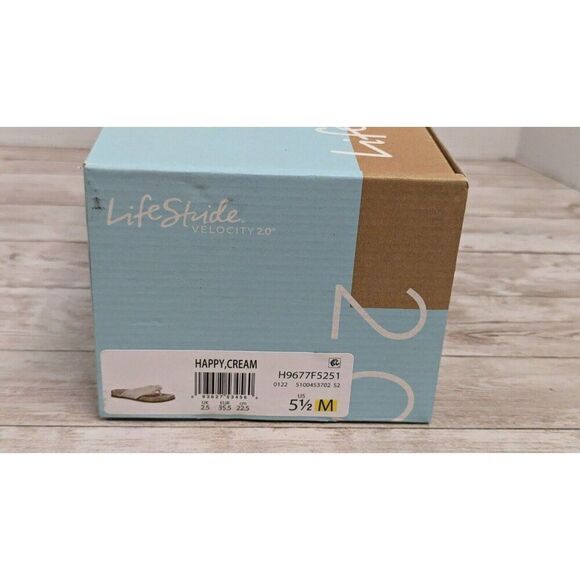 LifeStride Velocity 2.0 Womens 5.5M Happy Cream H9677F5251 Thong Wedge Sandal - Picture 9 of 9